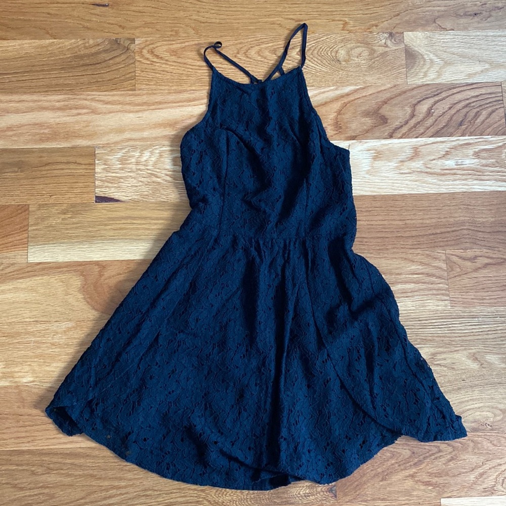 Abercrombie Lace Mini Dress - BLACK - Size S